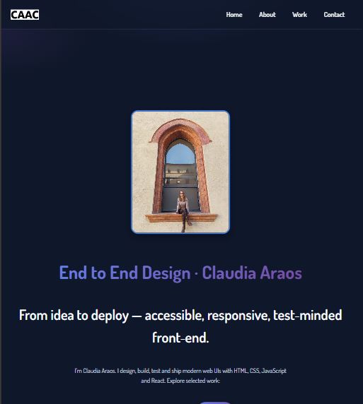 Portfolio start screen