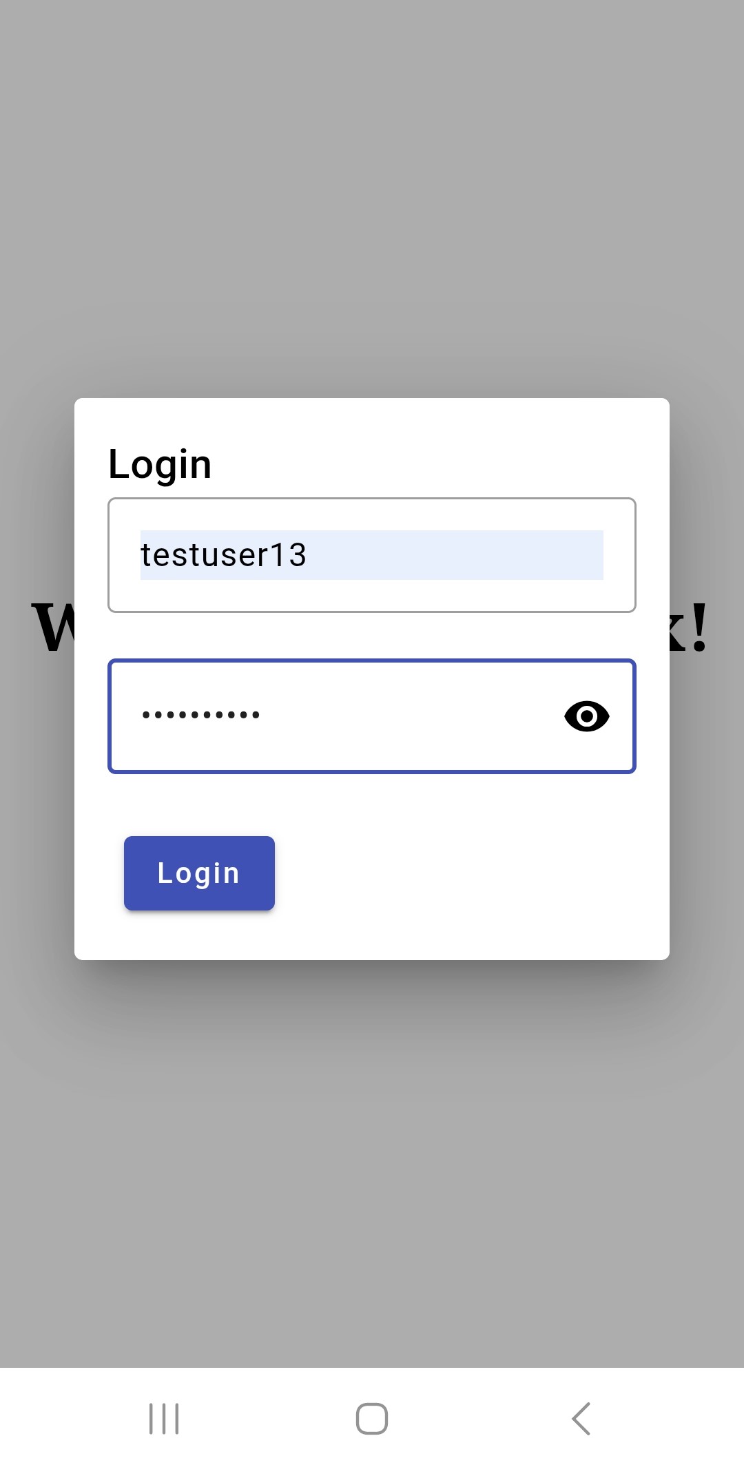 Login modal